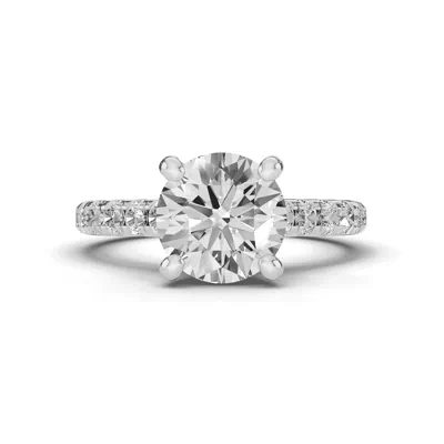 Signature Hearts & Arrows Classic Pavé Cathedral Lab Engagement Ring (.70ct. tw.)