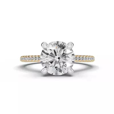 Tradition Hidden Halo Cathedral Pavé Lab Engagement Ring (1/4ct. tw.)