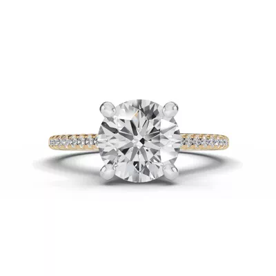 Signature Hearts & Arrows Classic Hidden Halo Cathedral Lab Engagement Ring (1/4ct. tw.)