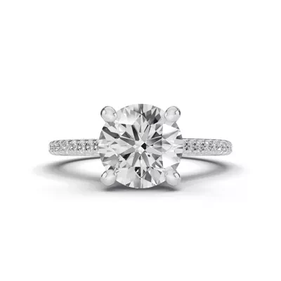 Signature Hearts & Arrows Classic Hidden Halo Cathedral Lab Engagement Ring (1/4ct. tw.)