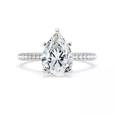 Gabriella Pave Hidden Halo Engagement Ring - 14K Rose Gold