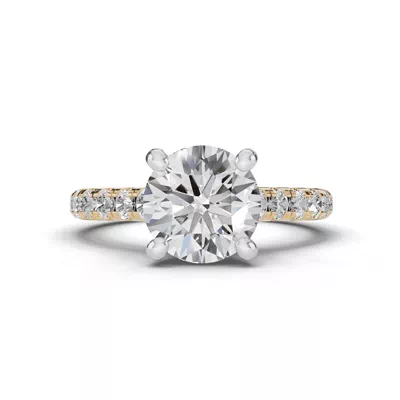 Signature Hearts & Arrows Classic Hidden Halo Cathedral Lab Engagement Ring (.55ct. tw.)