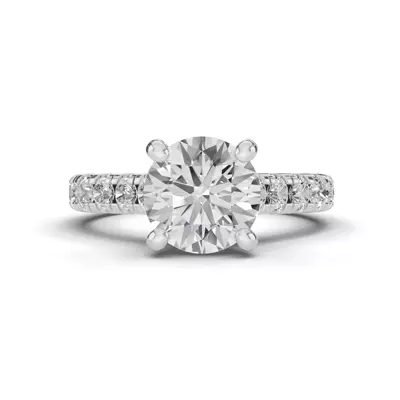 Signature Hearts & Arrows Classic Hidden Halo Cathedral Lab Engagement Ring (.80ct. tw.)