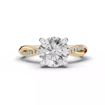 Signature Hearts & Arrows Pavé Twist Engagement Ring With Hidden Halo Lab Engagement Ring