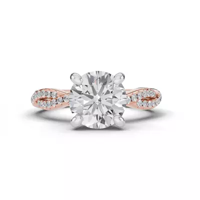 Signature Hearts & Arrows Pavé Spiral Lab Engagement Ring