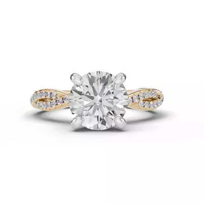 Signature Hearts & Arrows Pavé Spiral Lab Engagement Ring