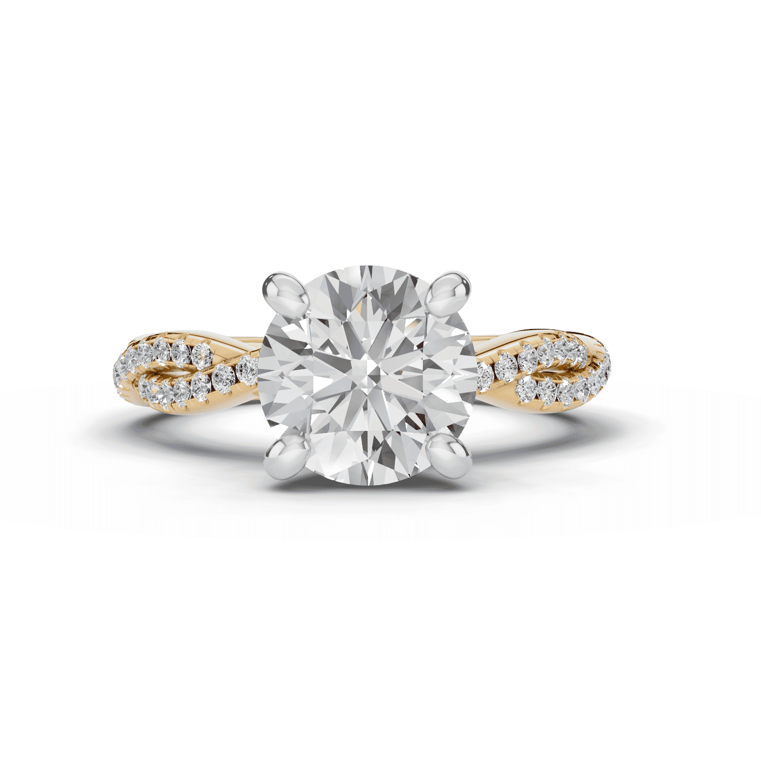 Signature Hearts & Arrows Pavé Spiral Lab Engagement Ring