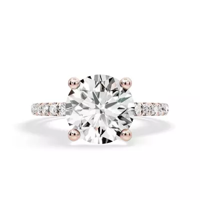 Signature Hearts & Arrows Pavé Lab Engagement Ring (1/4ct. tw.)