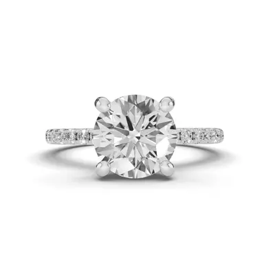 Signature Hearts & Arrows Pavé Lab Engagement Ring (1/4ct. tw.)