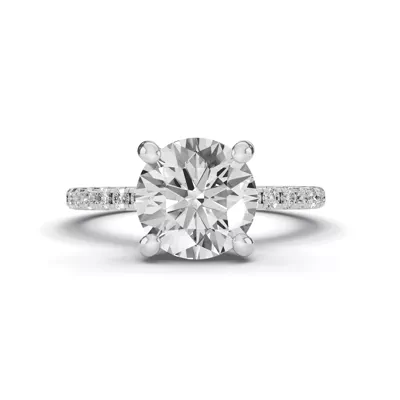 Signature Hearts & Arrows Pavé Lab Engagement Ring (1/4ct. tw.)