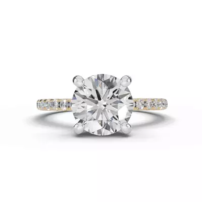 Signature Hearts & Arrows Pavé Lab Engagement Ring (1/4ct. tw.)