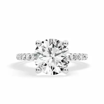 Signature Hearts & Arrows Pavé Lab Engagement Ring (1/4ct. tw.)