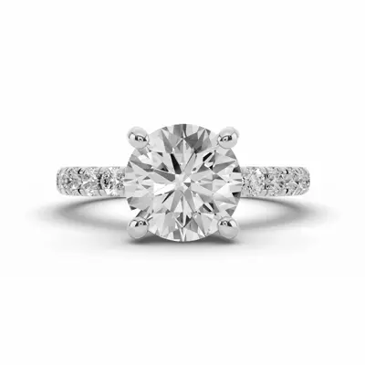 Signature Hearts & Arrows Pavé Lab Engagement Ring (1/2ct. tw.)