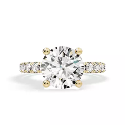 Signature Hearts & Arrows Pavé Lab Engagement Ring (1/2ct. tw.)