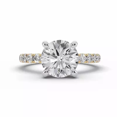 Signature Hearts & Arrows Pavé Lab Engagement Ring (1/2ct. tw.)