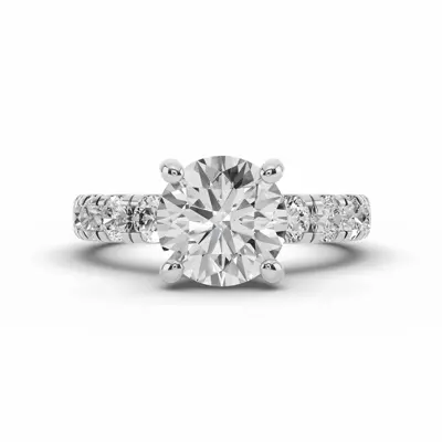 Signature Hearts & Arrows Pavé Lab Engagement Ring (1.00ct. tw.)