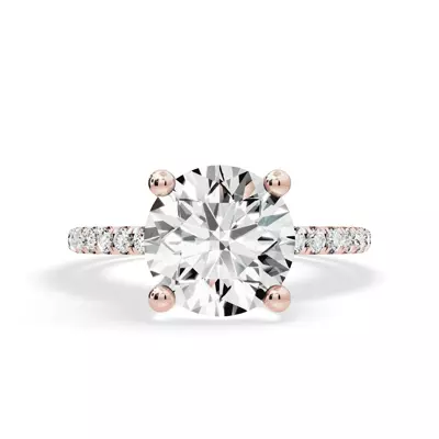 Signature Hearts & Arrows Classic Hidden Halo Pavé Lab Engagement Ring (1/4ct. tw.)