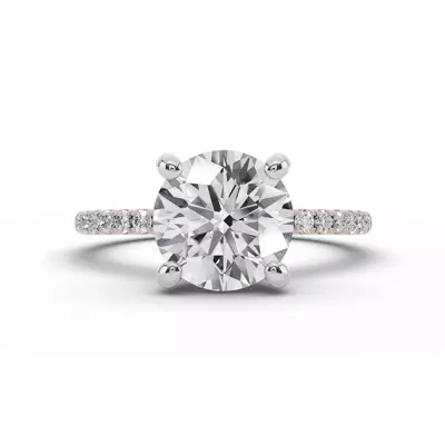 Signature Hearts & Arrows Classic Hidden Halo Pavé Lab Engagement Ring (1/4ct. tw.)