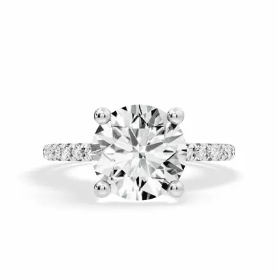 Setting Signature Hearts & Arrows Classic Hidden Halo Pavé Lab Engagement Ring (1/4ct. tw.)
