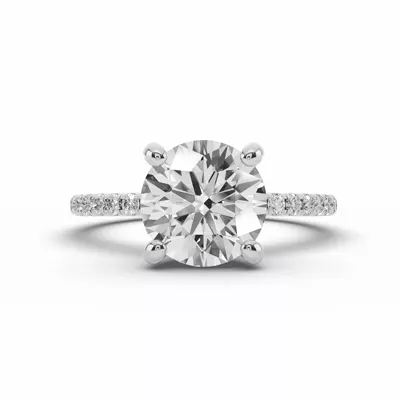 Signature Hearts & Arrows Classic Hidden Halo Pavé Lab Engagement Ring (1/4ct. tw.)
