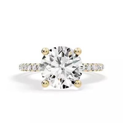 Signature Hearts & Arrows Classic Hidden Halo Pavé Lab Engagement Ring (1/4ct. tw.)