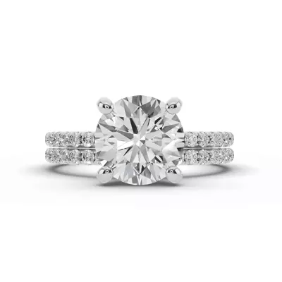 Signature Hearts & Arrows Classic Hidden Halo Pavé Lab Engagement Ring (1/4ct. tw.)
