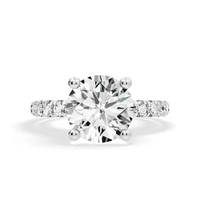 Signature Hearts & Arrows Classic Hidden Halo Pavé Lab Engagement Ring (1/2ct. tw.)
