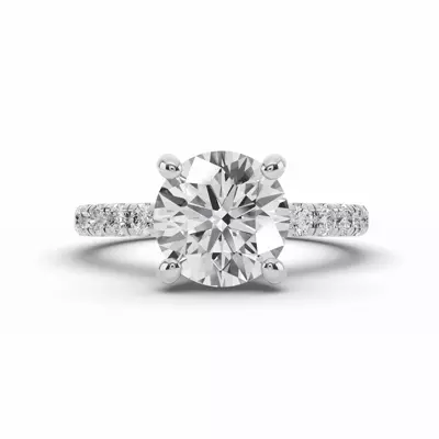 Signature Hearts & Arrows Classic Hidden Halo Pavé Lab Engagement Ring (1/2ct. tw.)