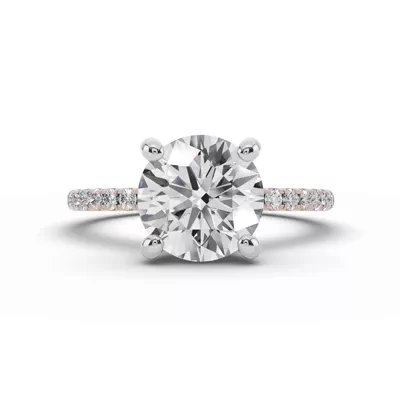 Signature Hearts & Arrows Classic Hidden Halo Pavé Lab Engagement Ring (1.00ct. tw.)