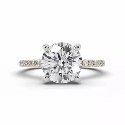 Signature Hearts & Arrows Pavé Lab Euroshank Hidden Halo Engagement Ring (¼ ct. tw.)