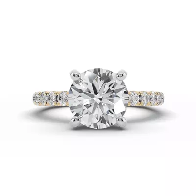 Tradition Pavé Lab Euroshank Hidden Halo Engagement Ring (½ ct. tw.)