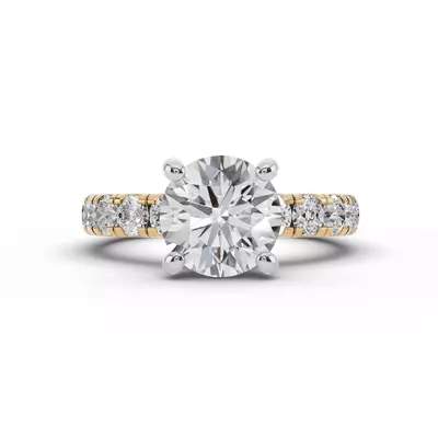 Signature Hearts & Arrows Pavé Lab Euroshank Hidden Halo Engagement Ring (1 ct. tw.)