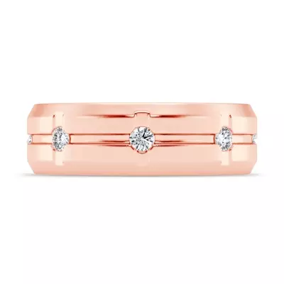 Grooved Diamond Eternity Band (7mm)