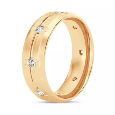 Grooved Diamond Eternity Band (7mm)