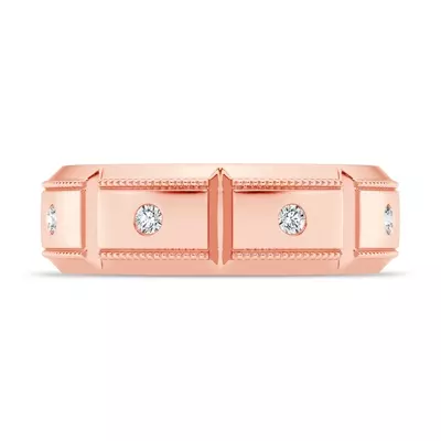 Milgrain Brick Diamond Eternity Band (6.8mm)