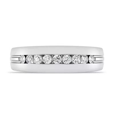 Channel-Set Grooved Diamond Band (6.4mm)