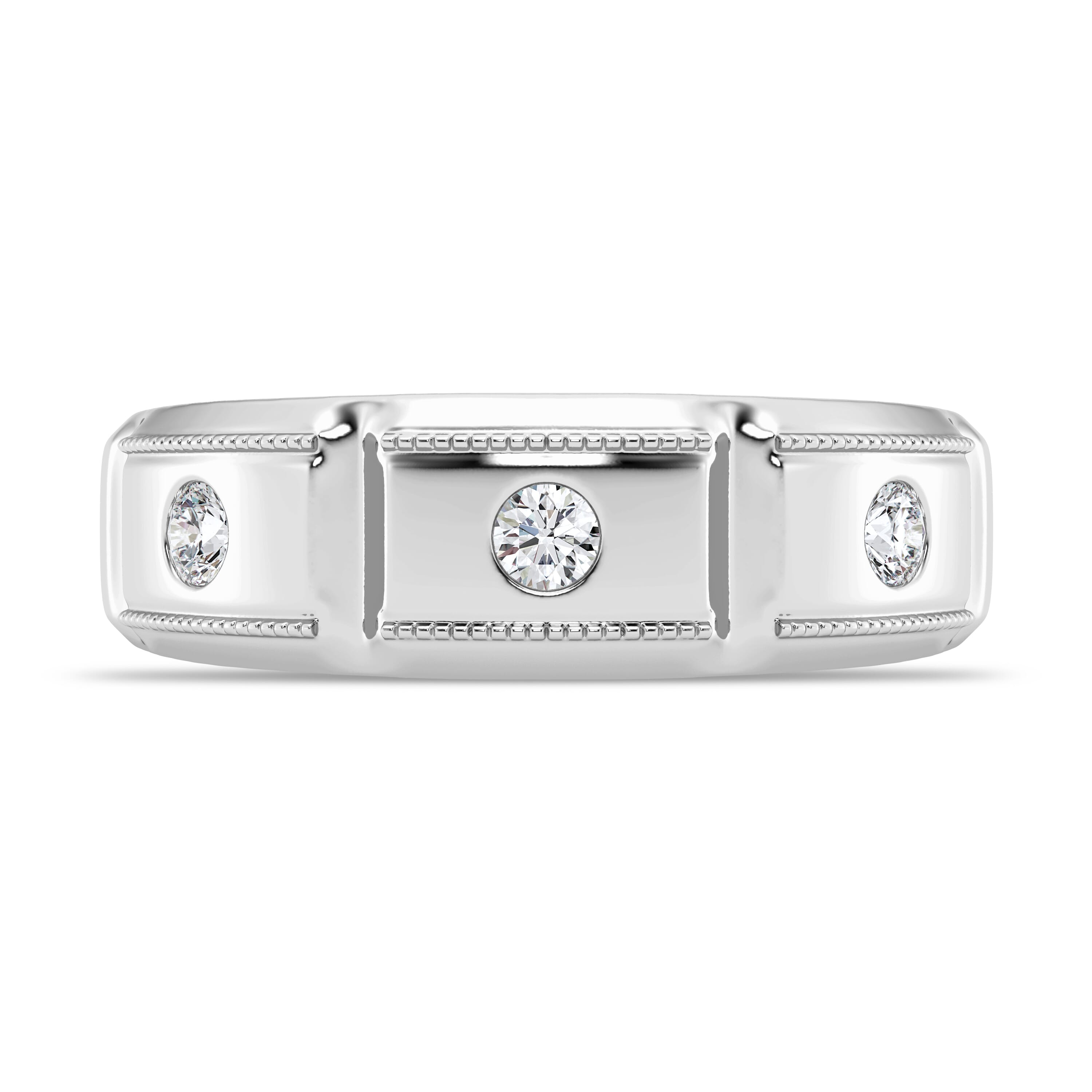 Milgrain Brick Diamond Band (7.00mm)