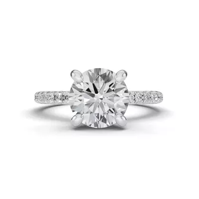 Signature Hearts & Arrows Hidden Halo Pavé Engagement Ring (1/3ct. tw.)