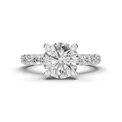 Signature Hearts & Arrows Hidden Halo Pavé Engagement Ring (1/2ct. tw.)