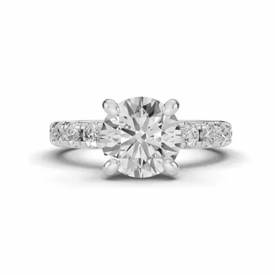 Signature Hearts & Arrows Hidden Halo Pavé Engagement Ring (3/4ct. tw.)