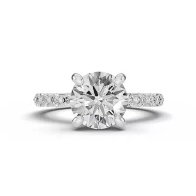 Signature Hearts & Arrows Hidden Halo Shared Prong Engagement Ring (.60ct. tw.)