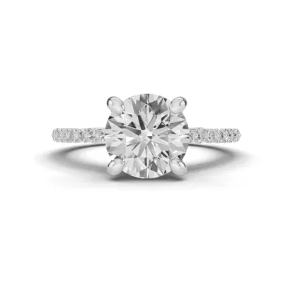 Tradition Shared Prong Pavé Cathedral Engagement Ring (1/4ct. tw.)