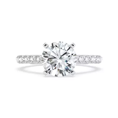Signature Hearts & Arrows Shared Prong Cathedral Engagement Ring (1/2ct. tw.)