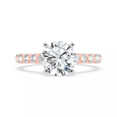 Signature Hearts & Arrows Shared Prong Cathedral Engagement Ring (.70ct. tw.)