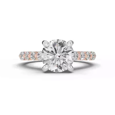 Signature Hearts & Arrows Shared Prong Cathedral Engagement Ring (.70ct. tw.)