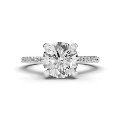 Signature Hearts & Arrows Classic Pavé Cathedral Engagement Ring (.15ct. tw.)