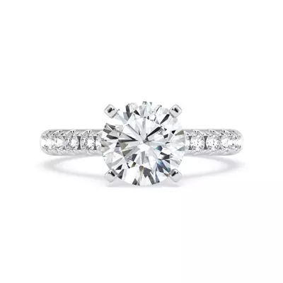 Signature Hearts & Arrows Classic Pavé Cathedral Engagement Ring (.45ct. tw.)