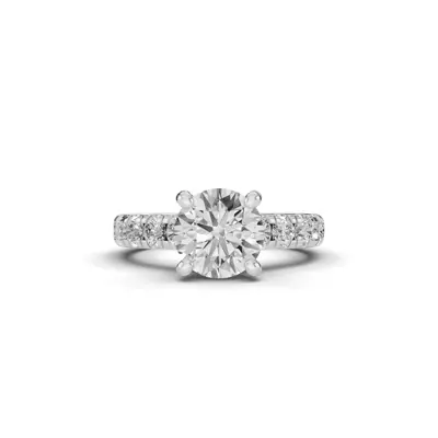 Signature Hearts & Arrows Classic Pavé Cathedral Engagement Ring (.90ct. tw.)