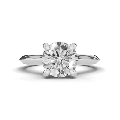 Signature Hearts & Arrows Hidden Halo Knife-Edge Cathedral Engagement Ring