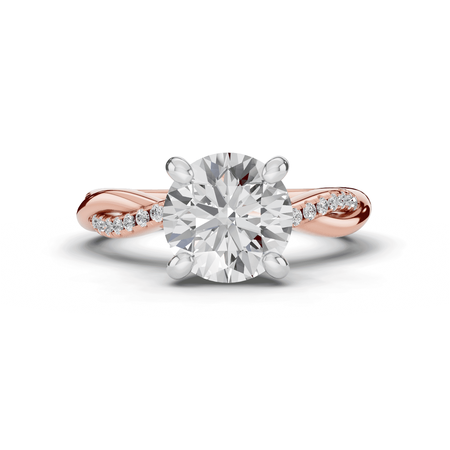 Signature Hearts & Arrows Pavé Twist Engagement Ring